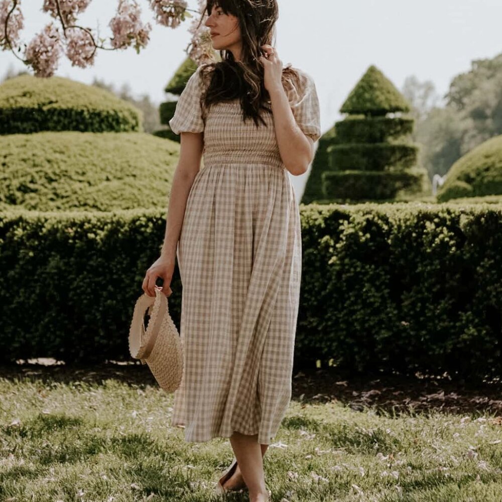 Rachel Pally - Barrett Neutral Gingham Dress